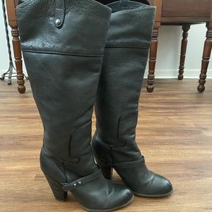 Sam Edelman - Graphite Leather heeled Boots - Gorgeous!